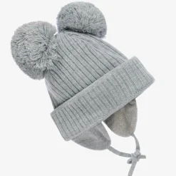 Grey Minnie Double Pom-Pom Hat