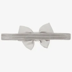 Grey Ribbon Bow Headband