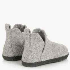 Grey Wool Felt Slippers