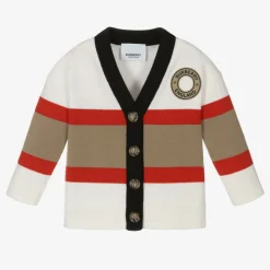 Icon Stripe Merino Wool Baby Cardigan
