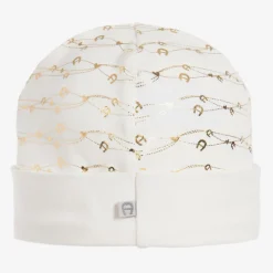 Ivory & Gold Pima Cotton Hat