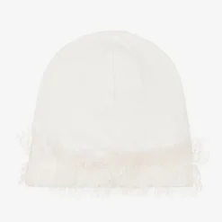 Ivory & Pink Baby Hat