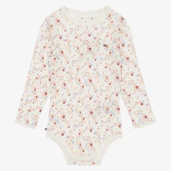 Ivory & Pink Cotton Baby Bodysuits (3 Pack)