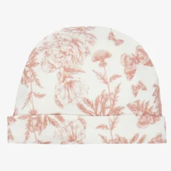 Ivory & Pink Cotton Hat