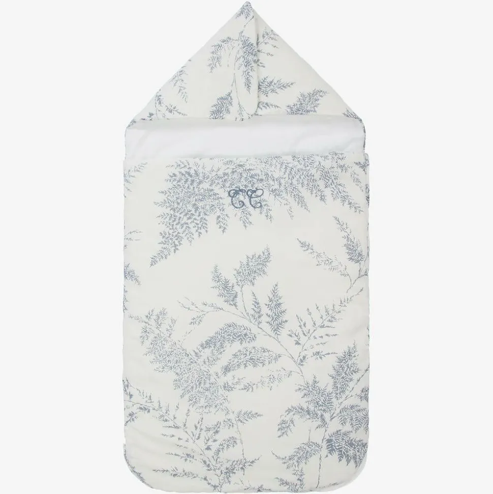 Ivory & Blue Linen Baby Nest (83cm)