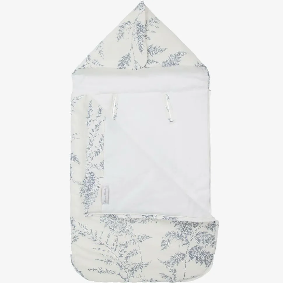 Ivory & Blue Linen Baby Nest (83cm)