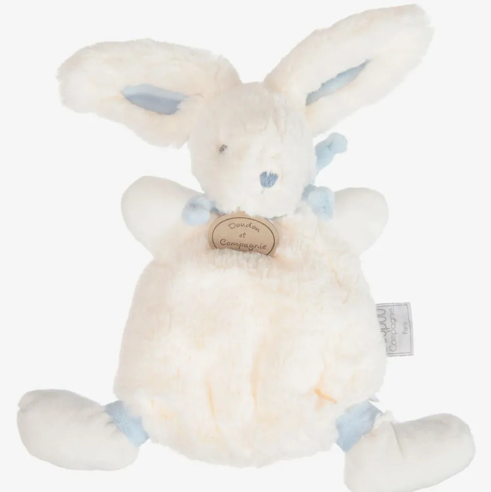 Ivory & Blue Plush Bunny Doudou (26cm)