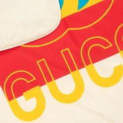 Ivory & Red Cotton Interlocking G Blanket (80cm)