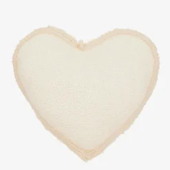Ivory Bouclé Heart Pillow (48cm)