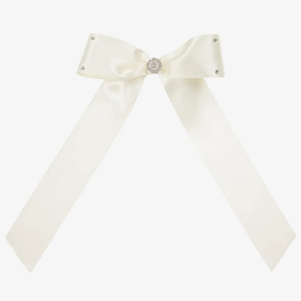 Ivory Bow Hair Clip (13cm)