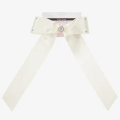 Ivory Bow Hair Clip (13cm)