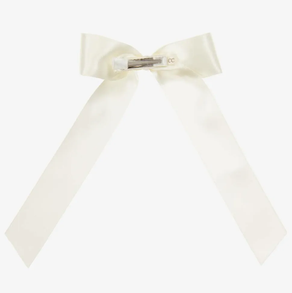 Ivory Bow Hair Clip (13cm)