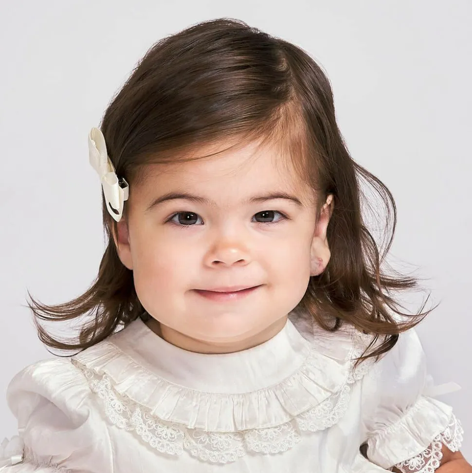 Ivory Bow Hair Clip (7cm)