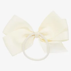 Ivory Bow Hair Elastic (12cm)