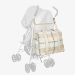 Ivory Check Sherpa Fleece Changing Bag (51cm)