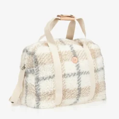 Ivory Check Sherpa Fleece Changing Bag (51cm)