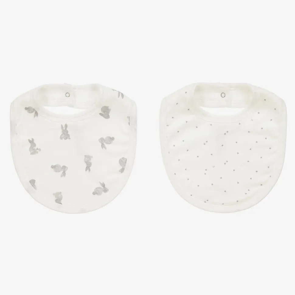 Ivory Cotton Baby Bibs (2 Pack)