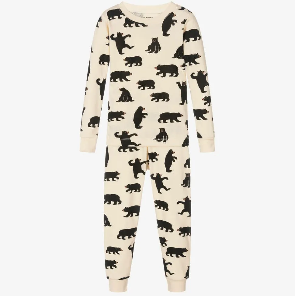 Ivory Cotton Bear Long Pyjamas