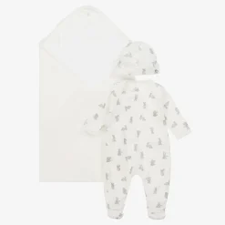 Ivory Cotton Bunny Babygrow Set