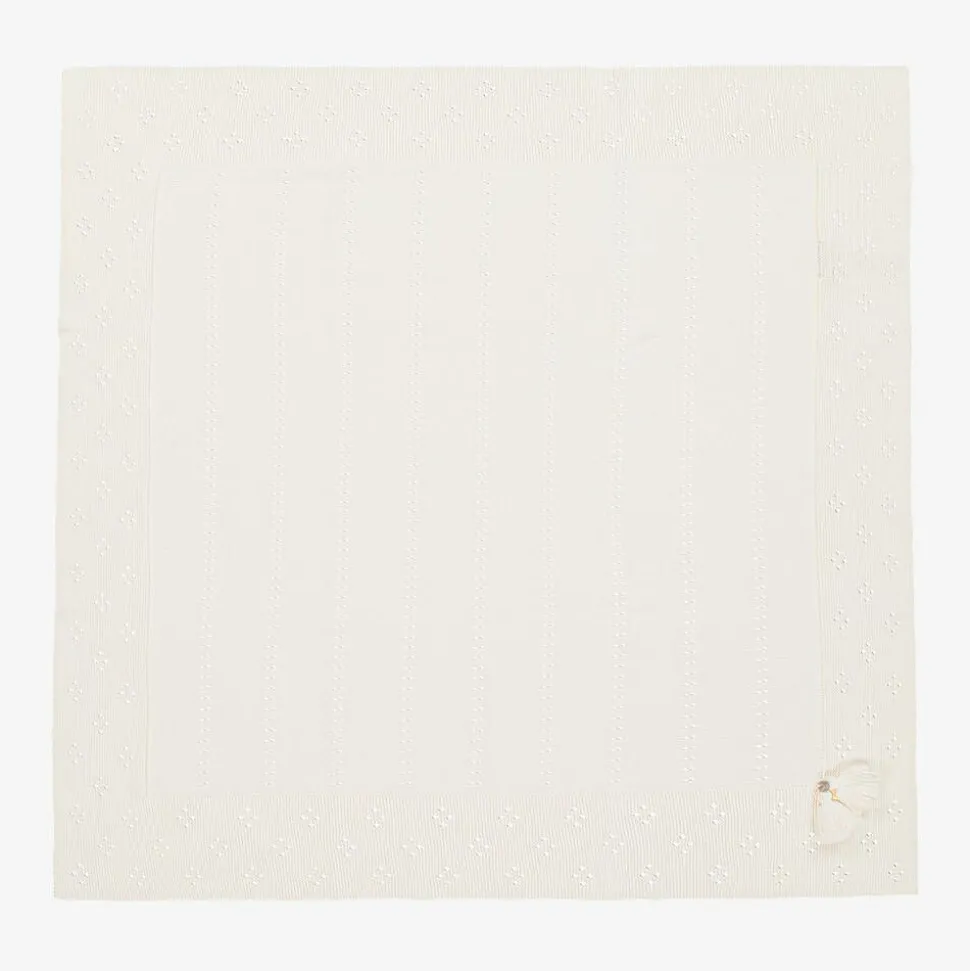 Ivory Cotton Knit Baby Blanket (92cm)