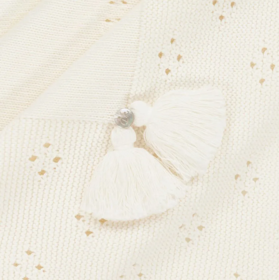 Ivory Cotton Knit Baby Blanket (92cm)
