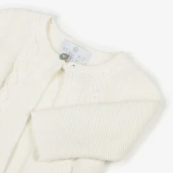 Ivory Cotton Knit Baby Cardigan
