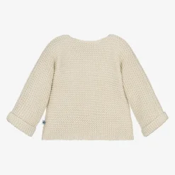 Ivory Cotton Knit Baby Cardigan