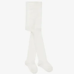 Ivory Cotton Knit Baby Tights