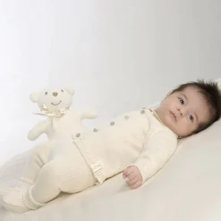 Ivory Cotton Knit Cardigan