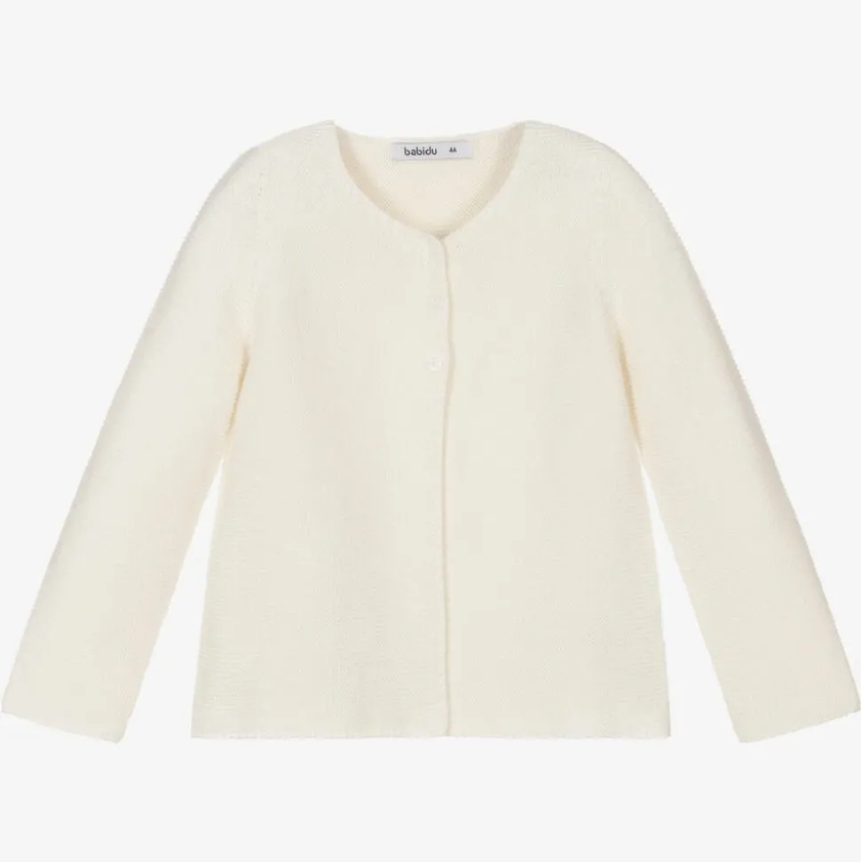 Ivory Cotton Knit Cardigan