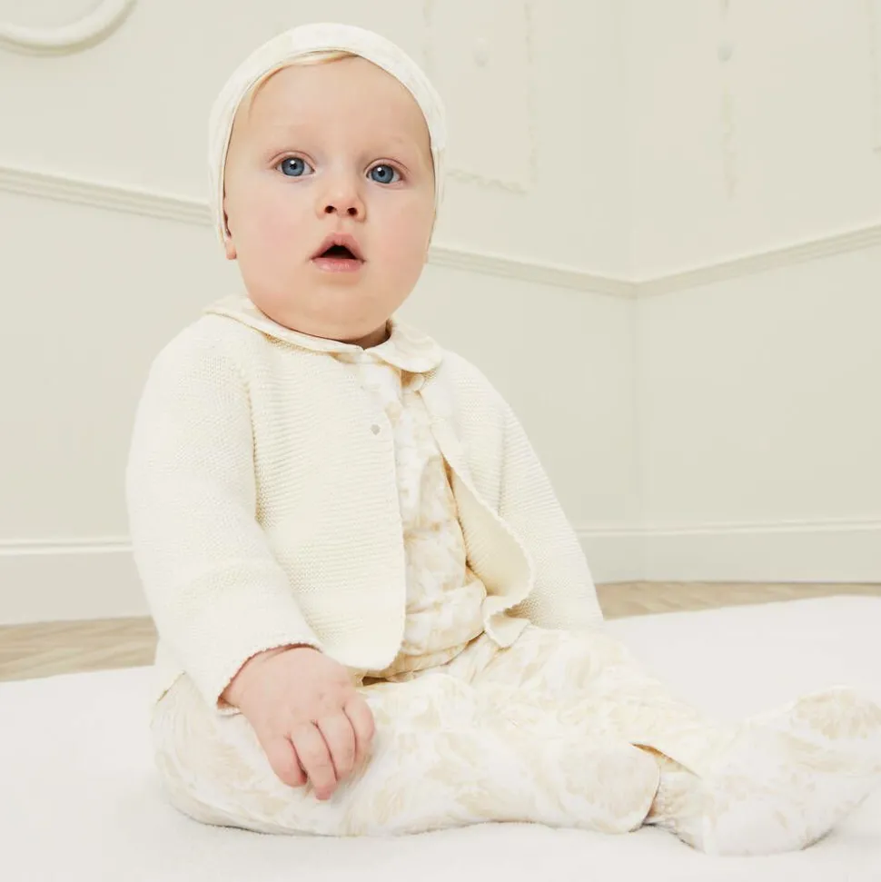 Ivory Cotton Knit Cardigan