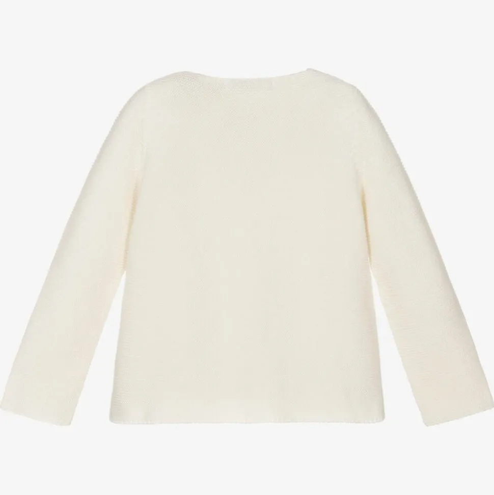 Ivory Cotton Knit Cardigan