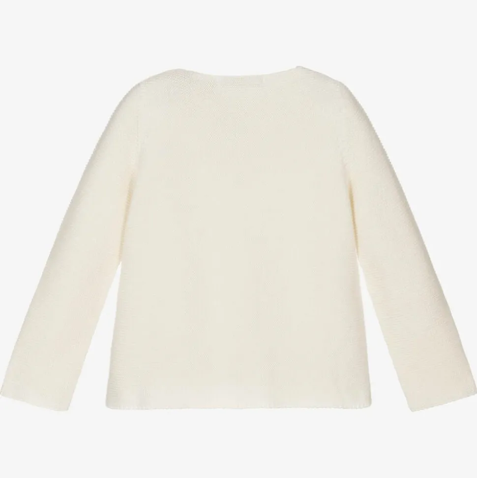 Ivory Cotton Knit Cardigan