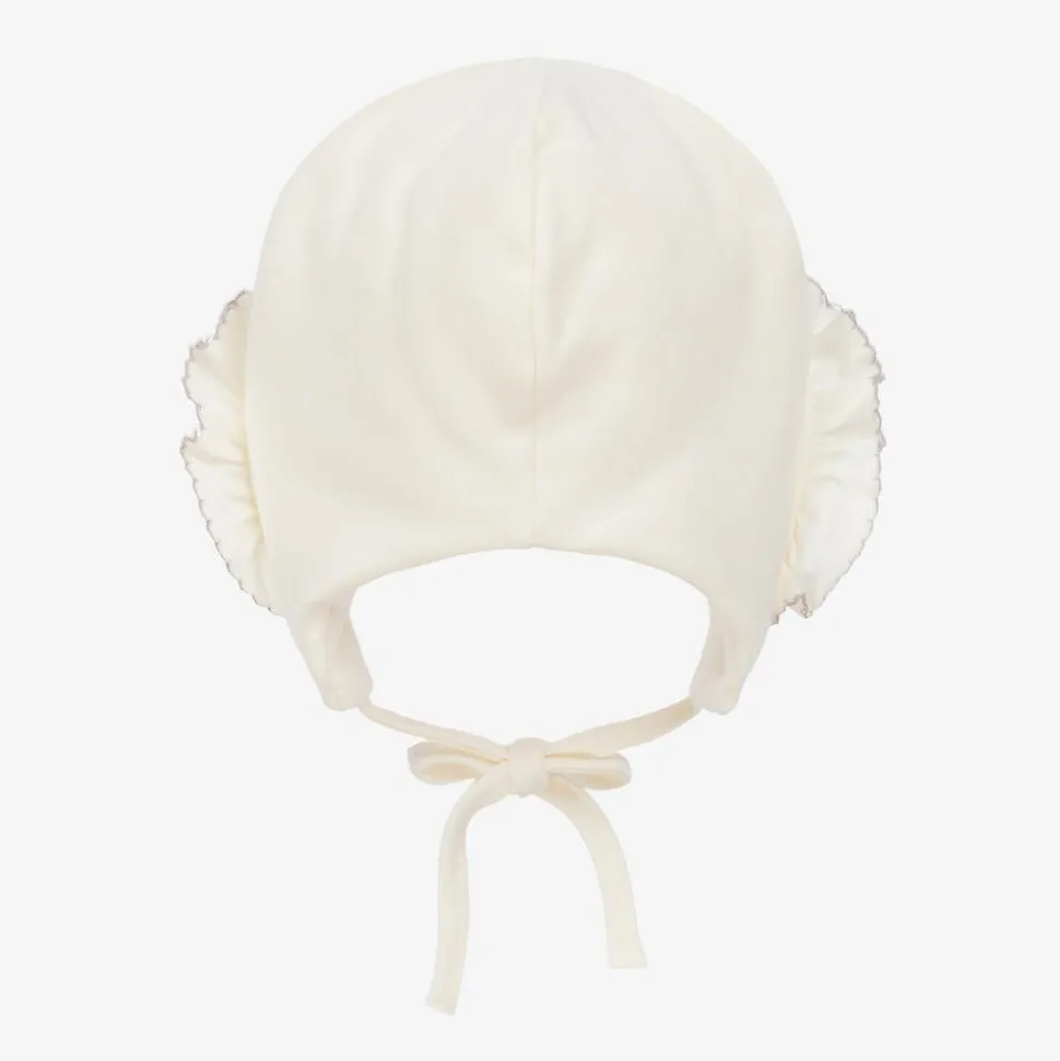 Ivory Cotton Padded Bonnet