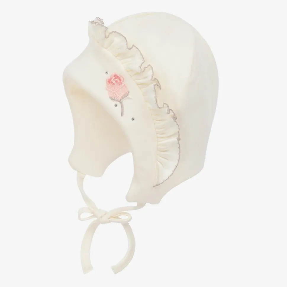 Ivory Cotton Padded Bonnet