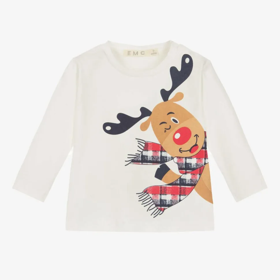 Ivory Cotton Reindeer Top