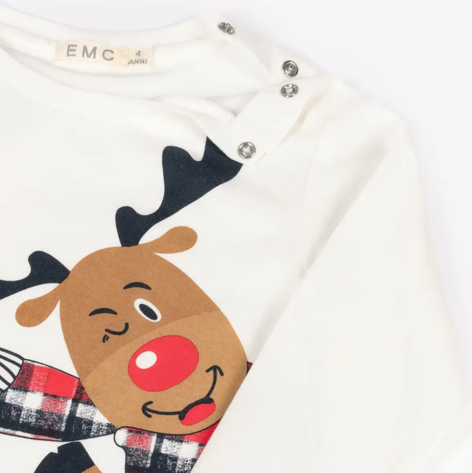 Ivory Cotton Reindeer Top