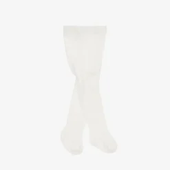 Ivory Cotton Ribbed Baby Tights