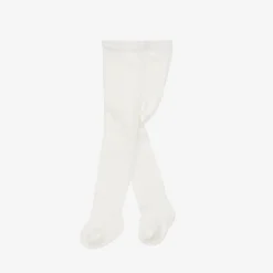 Ivory Cotton Ribbed Baby Tights