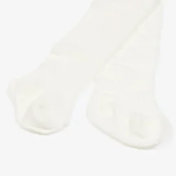 Ivory Cotton Ribbed Baby Tights