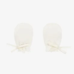 Ivory Cotton Scratch Mittens