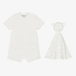 Ivory Cotton Shortie & Doudou Set