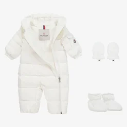 Ivory Down Padded Sefou Baby Snowsuit