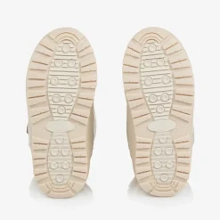 Ivory Faux Leather Snow Boots