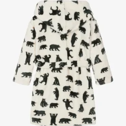 Ivory Fleece Bear Hooded Dressing Gown