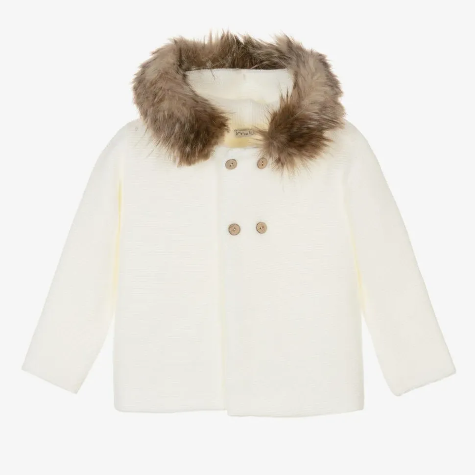 Ivory Hooded Knit Jacket