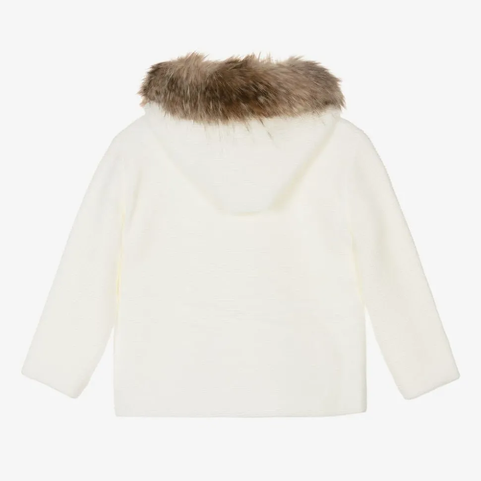 Ivory Hooded Knit Jacket