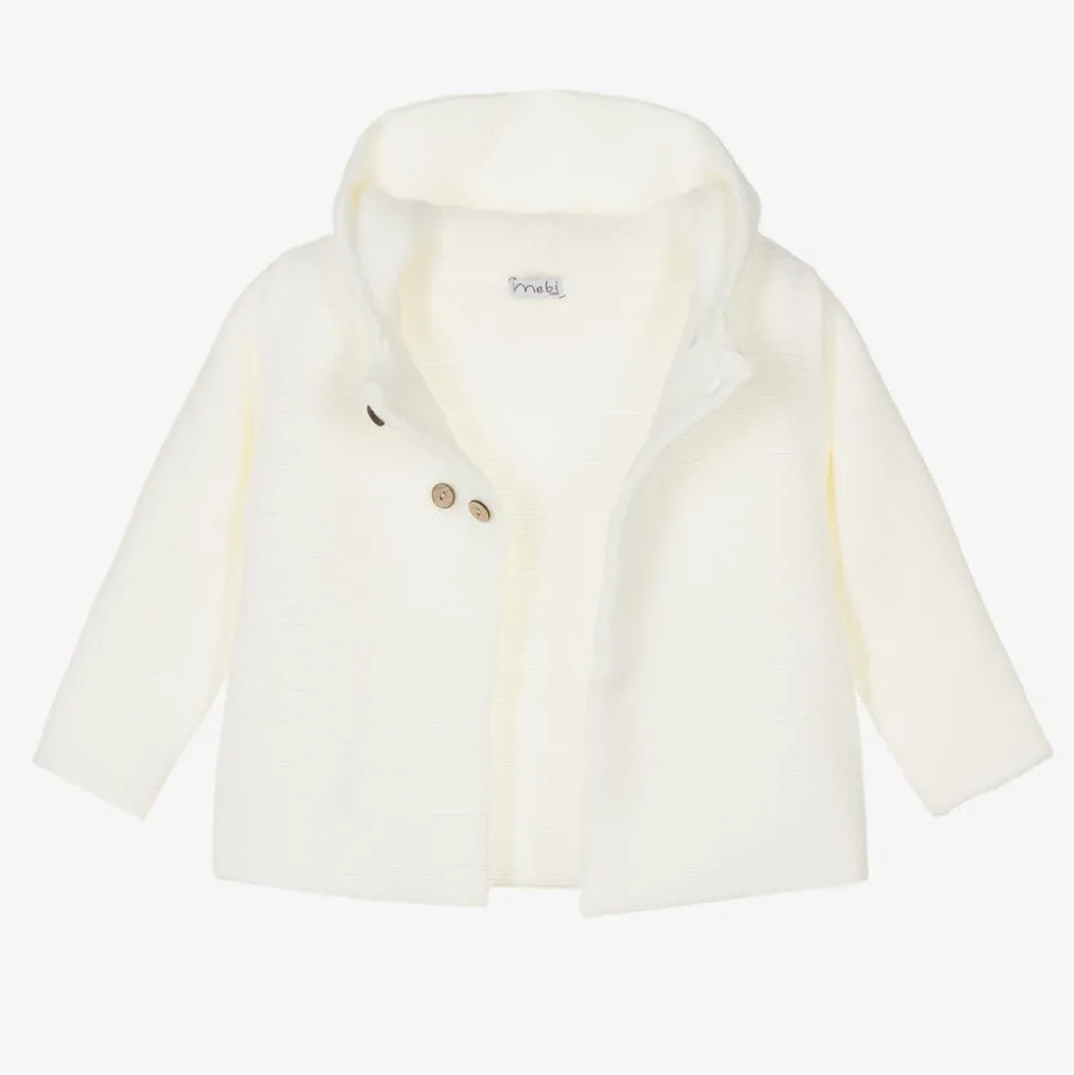 Ivory Hooded Knit Jacket