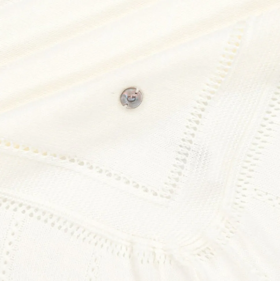 Ivory Knitted Baby Shawl (136cm)