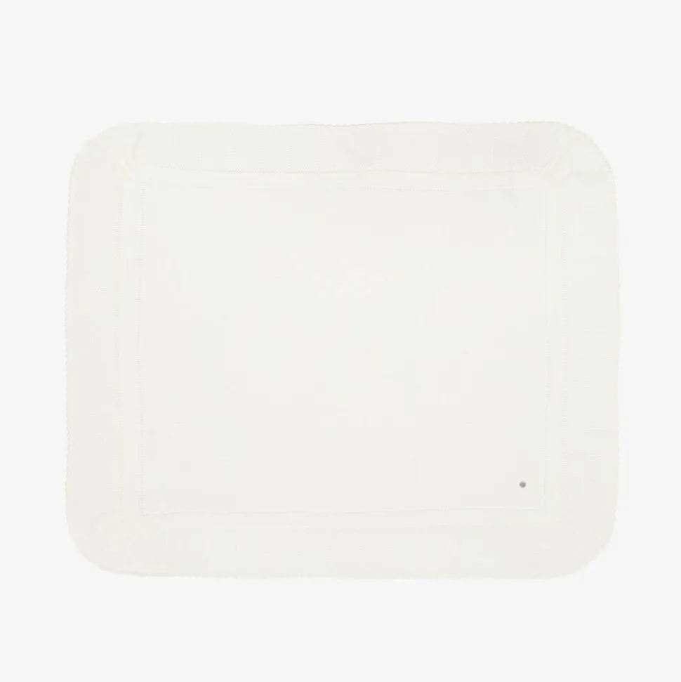 Ivory Knitted Baby Shawl (136cm)